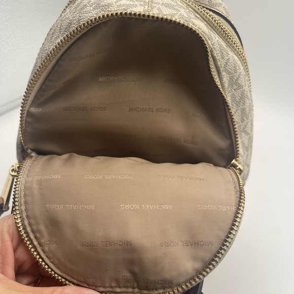 Michael Kors Mini Rhea Cream and Tan Backpack -like new (04) - Picture 12 of 12